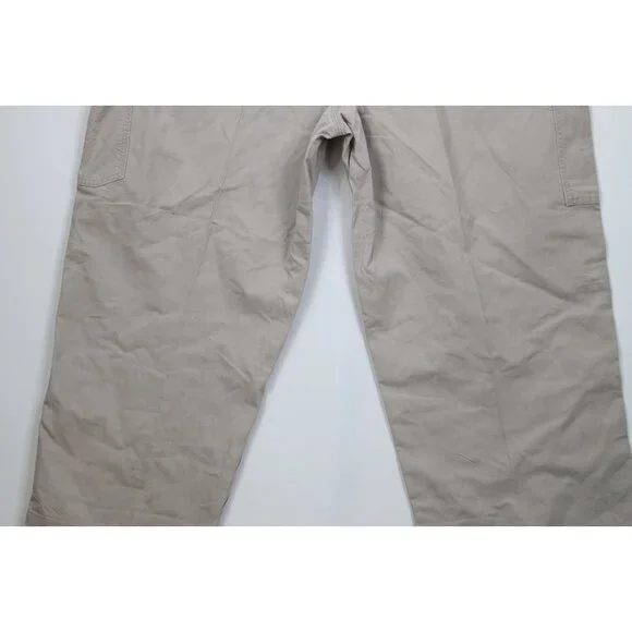 Vintage Y2K Carhartt Mens 48x26 Distressed Original Fit Wide Leg Pants Beige Tan